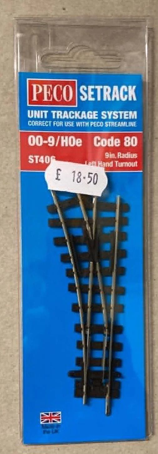 Peco ST-406 Narrow Gauge left-hand point