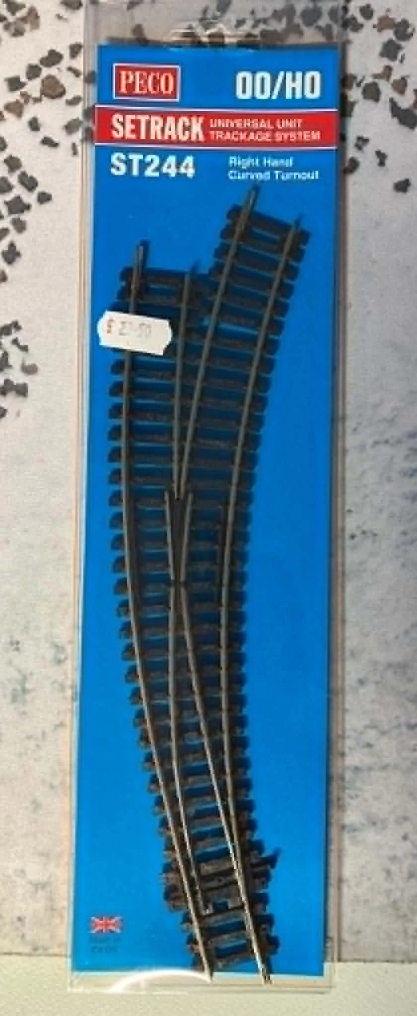 Peco ST-244 OO scale Right Hand Curved Ste-track point