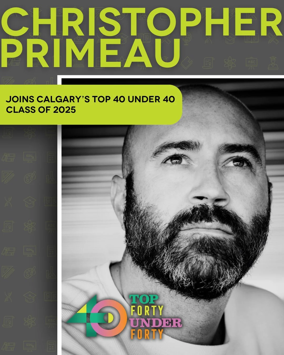 We are beyond proud to celebrate our CEO, Christopher Primeau, for being named part of Avenue Calgary’s Top 40 Under 40 Class of 2025! 🎉
This incredible recognition is a testament to Chris’s unwavering leadership, vision, and heart. E