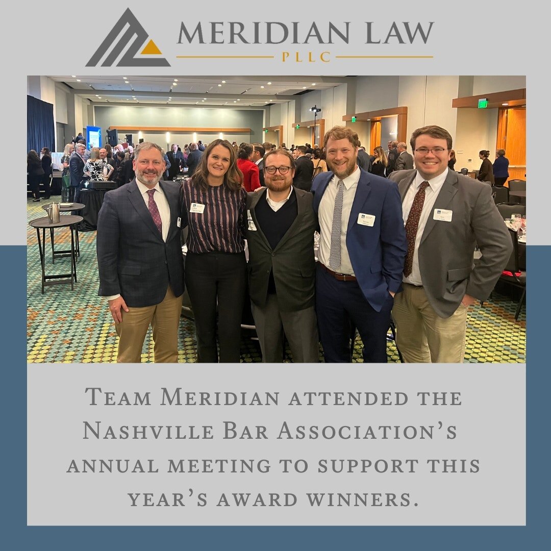 Team Meridian attended the Nashville Bar Association&rsquo;s annual meeting and enjoyed catching up with colleagues. Congratulations to all of the award winners, particularly Michele Johnson from the Tennessee Justice Center! #meridianlaw  #meridianl
