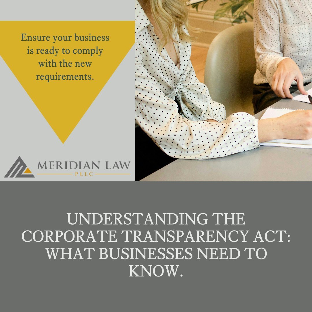 Attention Business Owners - 
Understanding the latest legal requirements of the Corporate Transparency Act (CTA) is crucial for your business's success. Read our new blog to learn how to prepare. (link in comments)

Team Meridian can help guide you t