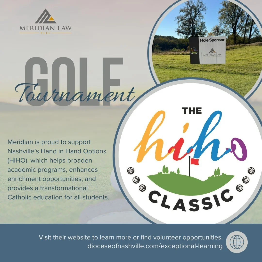 Visit Nashville's Hand in Hand Options website to learn more about this valuable organization and how you can help. 
dioceseofnashville.com/exceptional-learning
#meridianlaw #meridianlawpllc #hiho