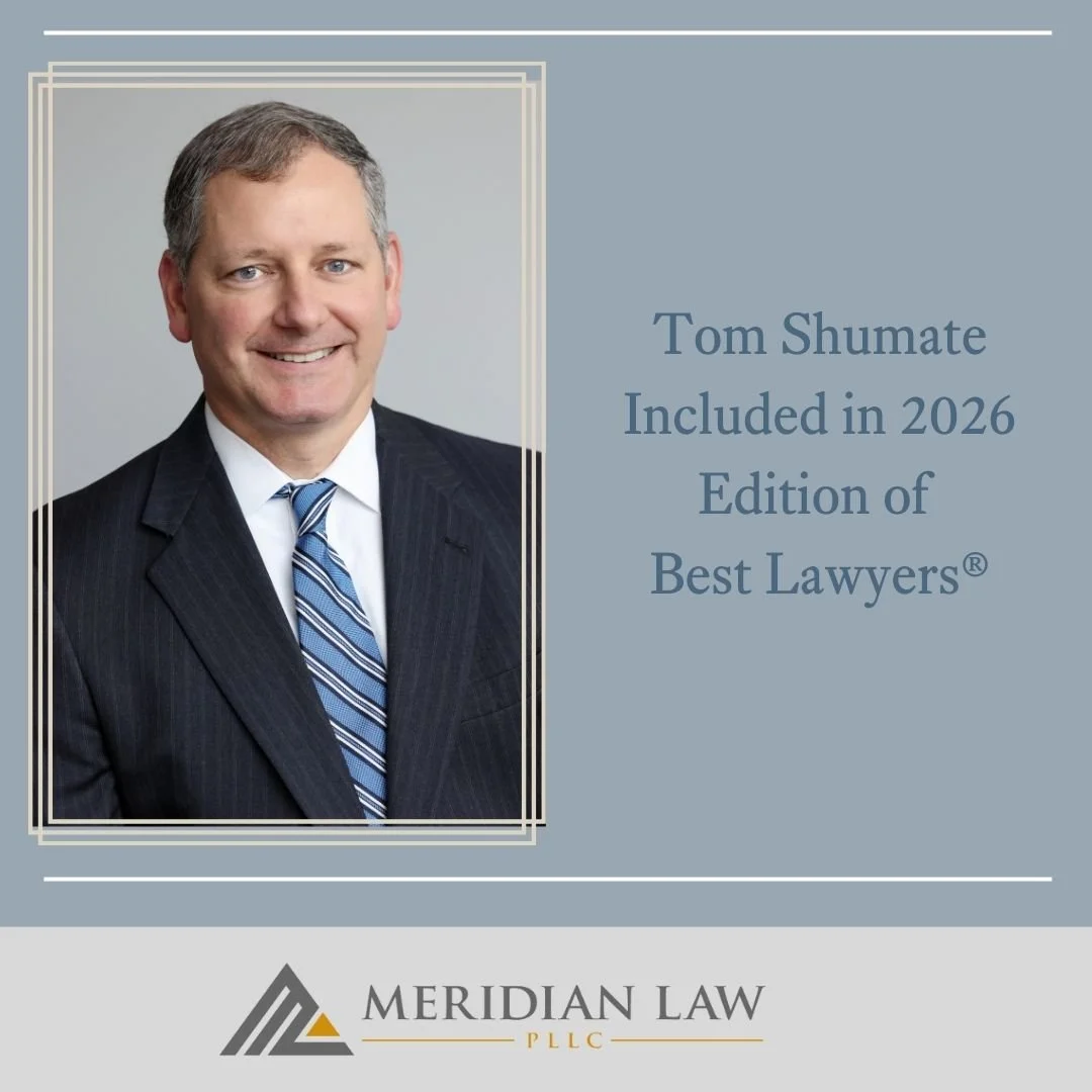 Meridian Law is pleased to announce that Tom Shumate has been included in the 2026 edition of The Best Lawyers in America&reg; for Civil Litigation and Business Organizations (including LLCs and Partnerships). Best Lawyers&reg; is an elite global net