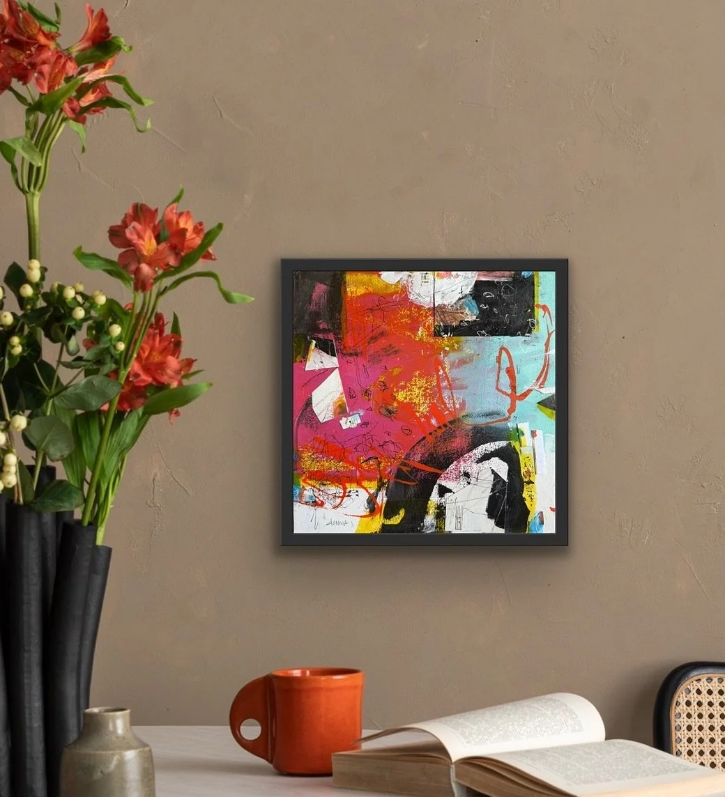 SUNSETS AND SONGS

This vibrant, mixed media collage piece is the 4th in the &ldquo;A Song For You&rdquo; series, and is included in the Holiday Salon Show at Galerie Tangerine in Nashville, TN. The opening reception for the show is this Thursday, No