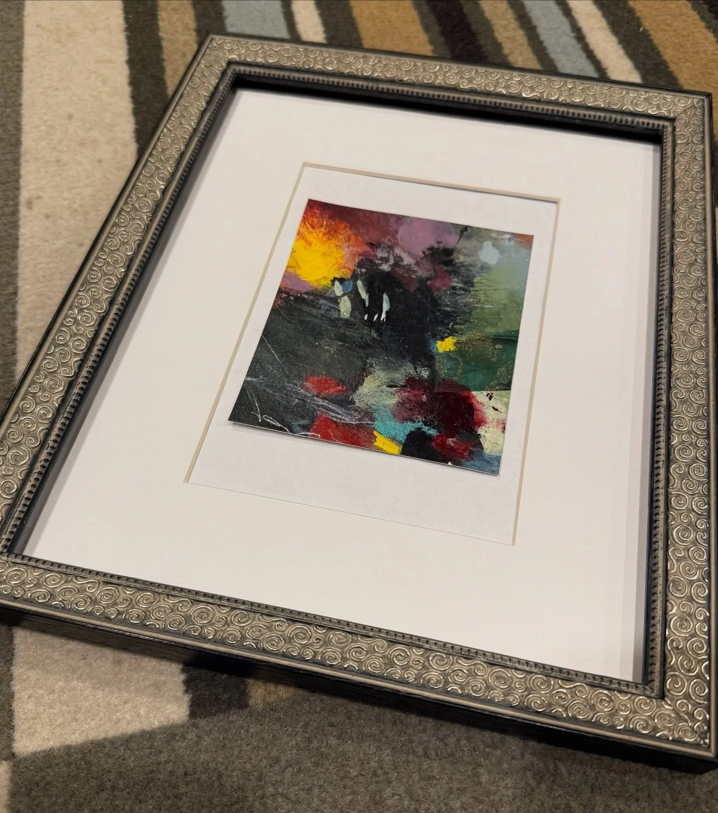 I have several small works on paper that I&rsquo;m finally getting around to framing. There are so many different ways to present these. I&rsquo;ve been playing around with that this afternoon. I&rsquo;m kinda liking this option for this small piece.