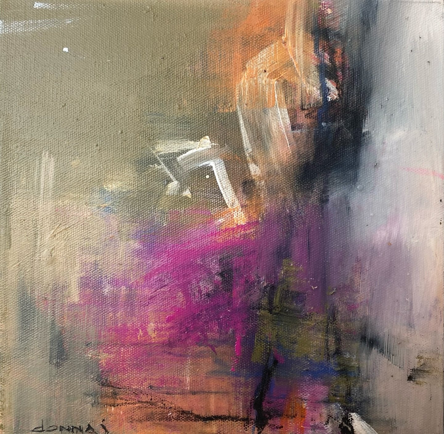 REACHING A COMPROMISE is now sold. This small painting is a favorite of mine. I remember finishing it and feeling joyful. It has the characteristics I strive for in my work. Also, I paint for connection, and I am thrilled that someone connected with 