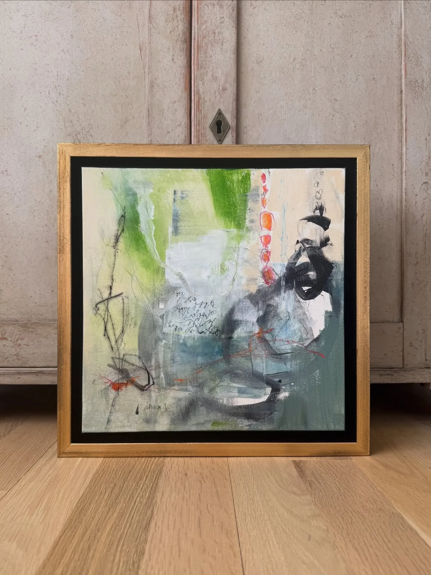 SOLD!  So happy that someone connected with this small piece! This one was created quickly, not intentionally, but because sometimes when you&rsquo;re not really trying, things just flow. I barely recall painting and making marks on this as I was mor