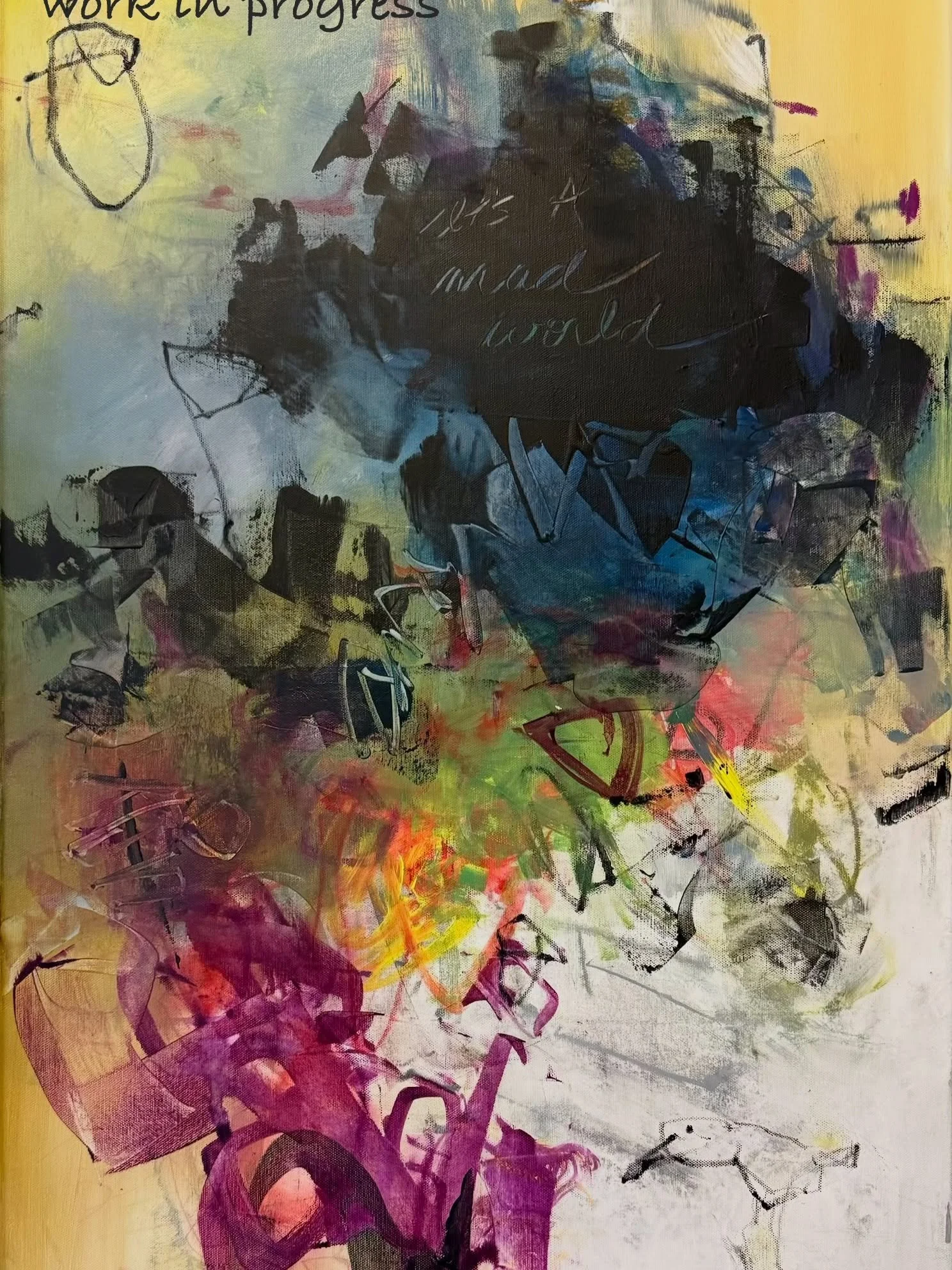 I love that I have painting to process and express how I&rsquo;m feeling. Look closely in the dark section and you&rsquo;ll see it. As I&rsquo;ve mentioned before, things that inspire me are music and life experiences. I&rsquo;ve been listening to Te