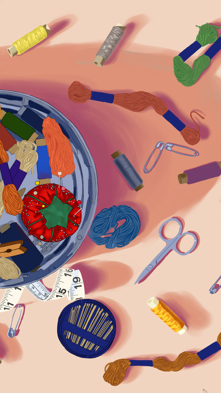 The Dansk Cookie Tin, the Sewing Kit, and Why Research Matters in My Art