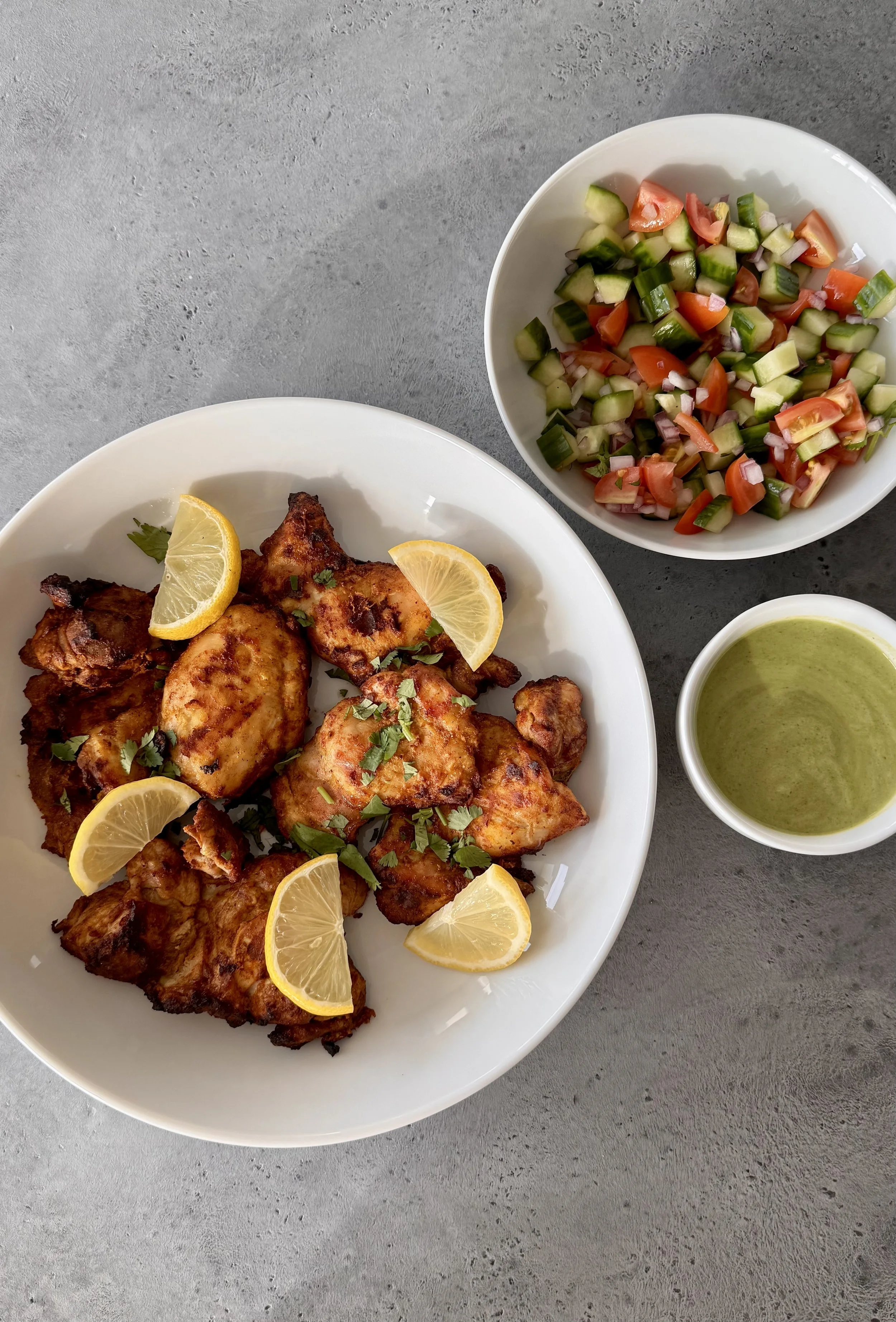 Air-Fryer Tandoori Chicken with Kachumber Salad