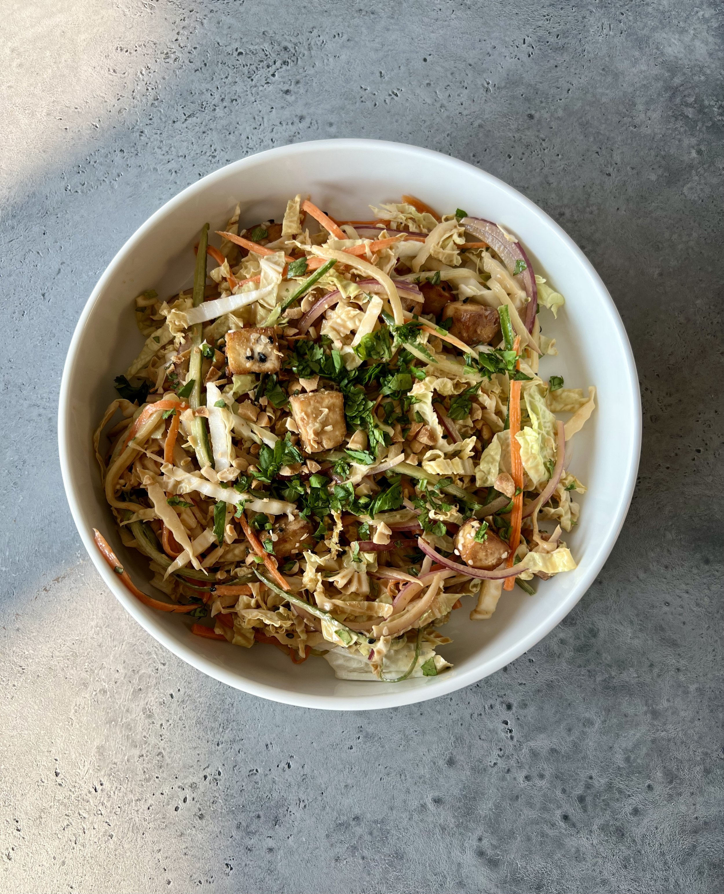 Thai Peanut Salad with Crispy Tofu