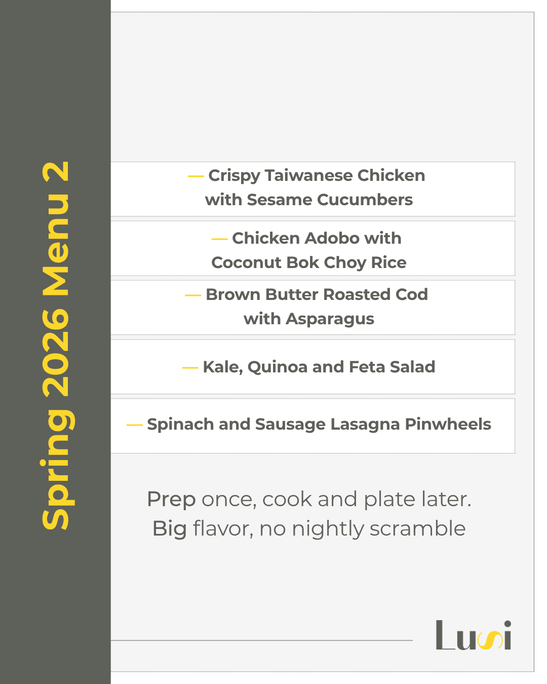 SPRING 2026 MENU TWO