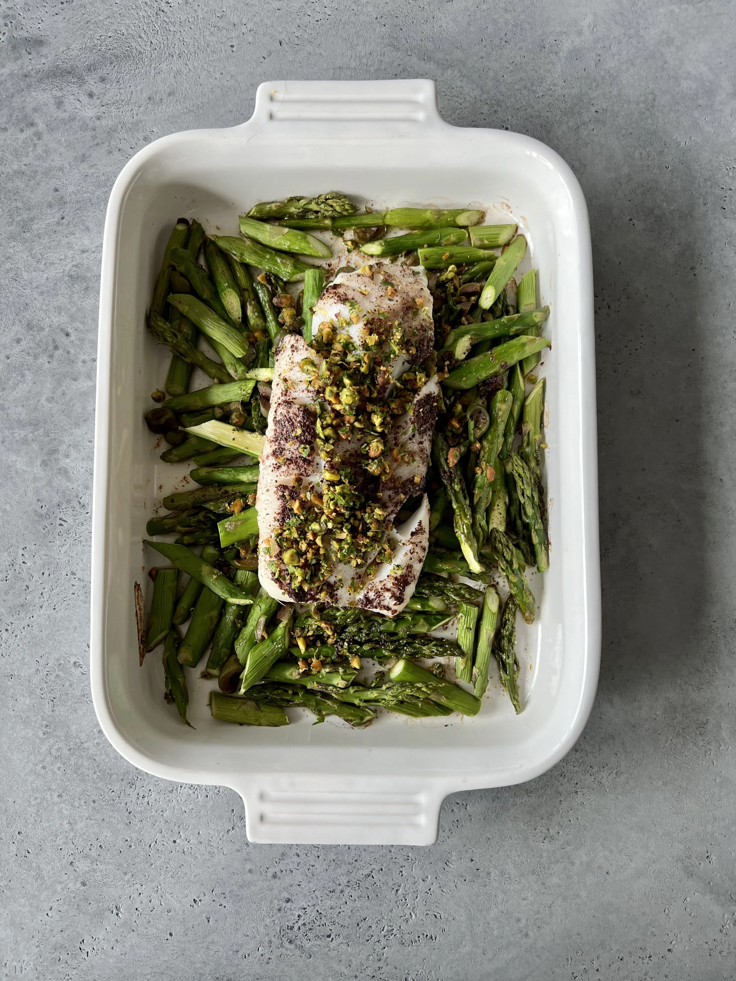 Brown Butter Roasted Cod with Asparagus