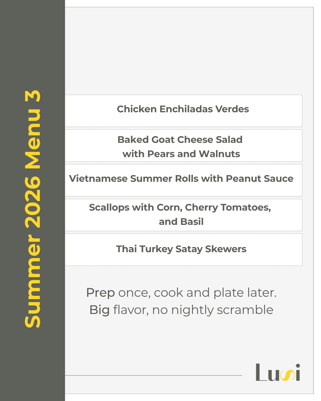 SUMMER 2026 MENU THREE