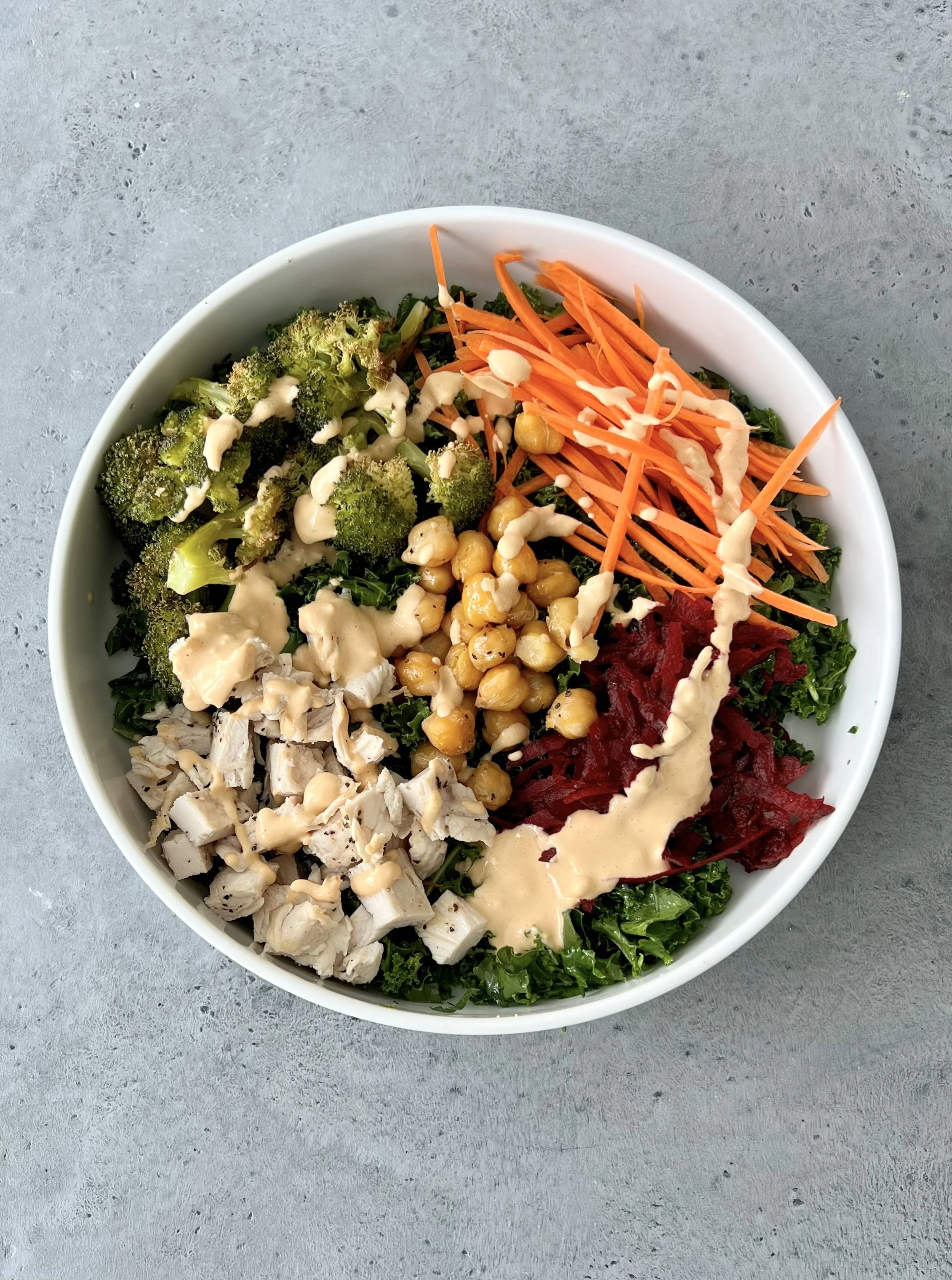 Smoky Kale Salad with Roasted Broccoli and Crispy Chickpeas