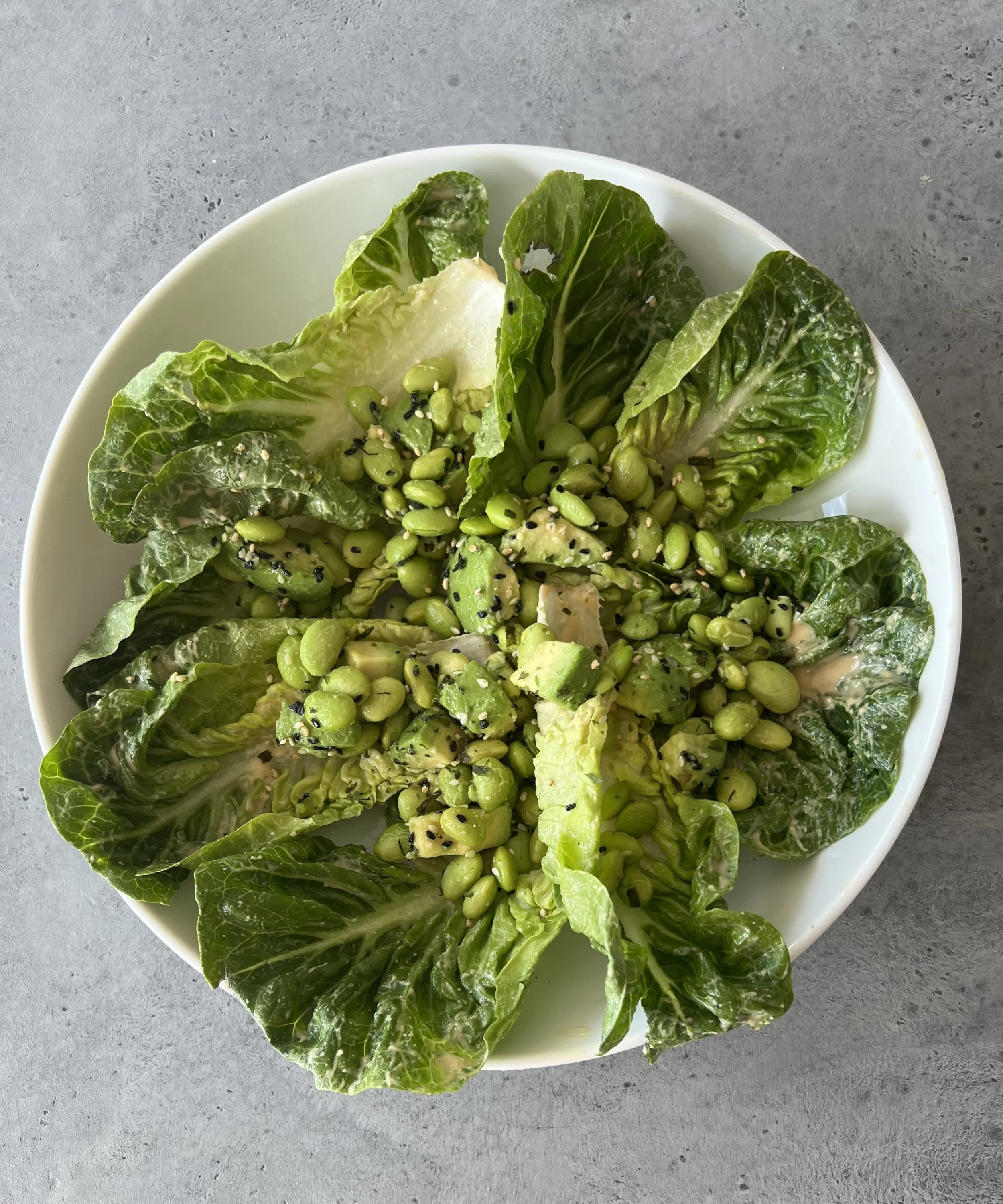Little Gem Miso Caesar with Edamame