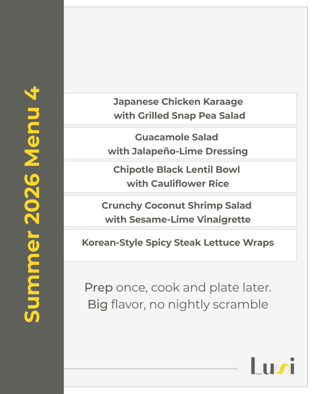 SUMMER 2026 MENU FOUR