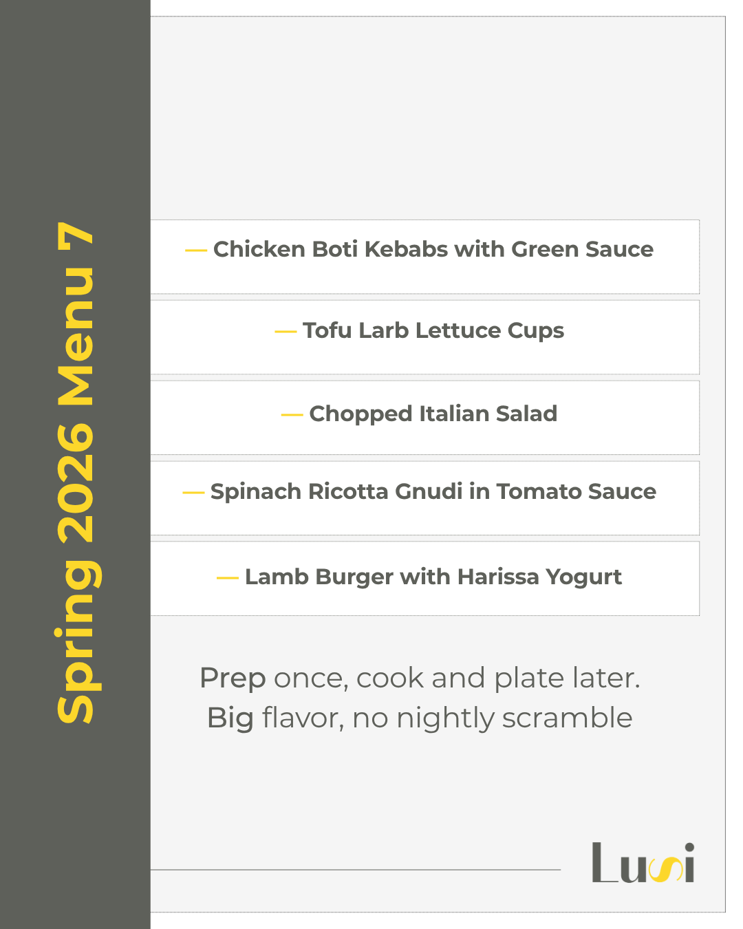 SPRING 2026 MENU SEVEN