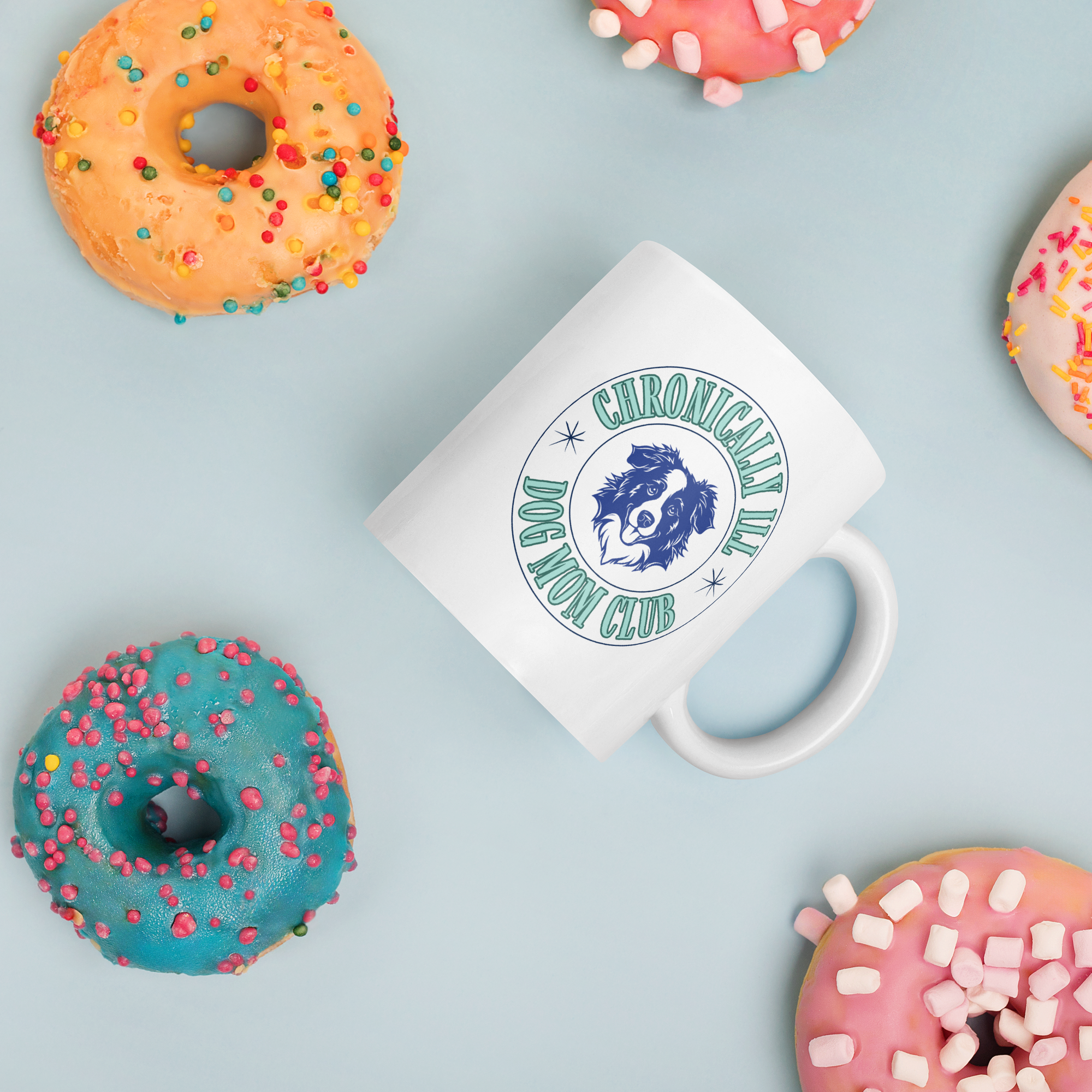 Dog Mom White glossy mug