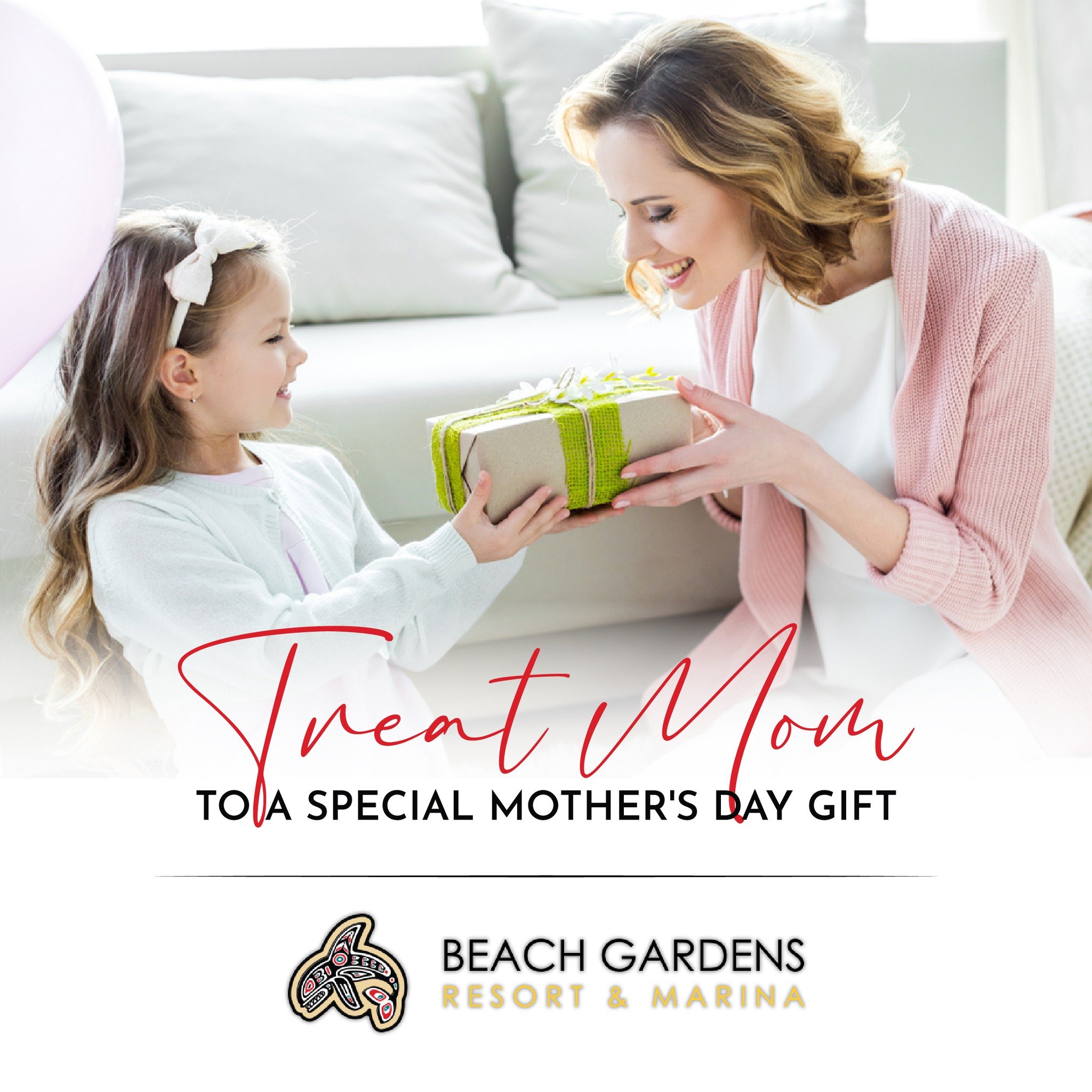 🌷 Treat Mom to a Special Mother's Day Gift! 🌷

Give the gift of a memorable experience this Mother's Day with a gift certificate from The Seasider restaurant and Beach Gardens Resort &amp; Marina in Powell River. 

Whether she enjoys a tasty meal o