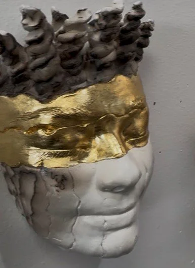 Mask Wall Sculpture
Hand Sculpted Raku Fire pottery
Colors vary