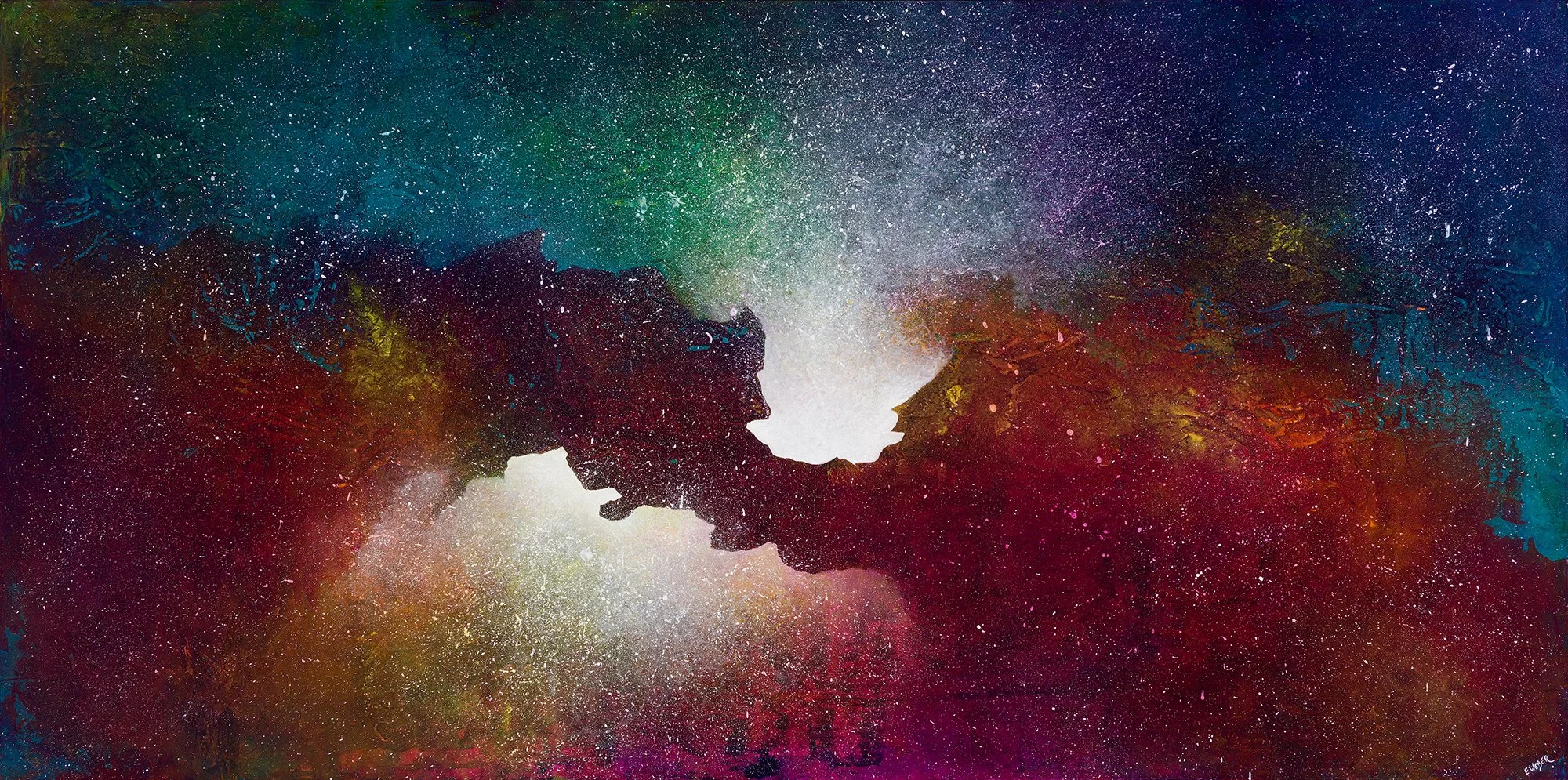 I SEE YOUR SOUL IN A THOUSAND STARS
Acrylic on Canvas
36” x 72”
