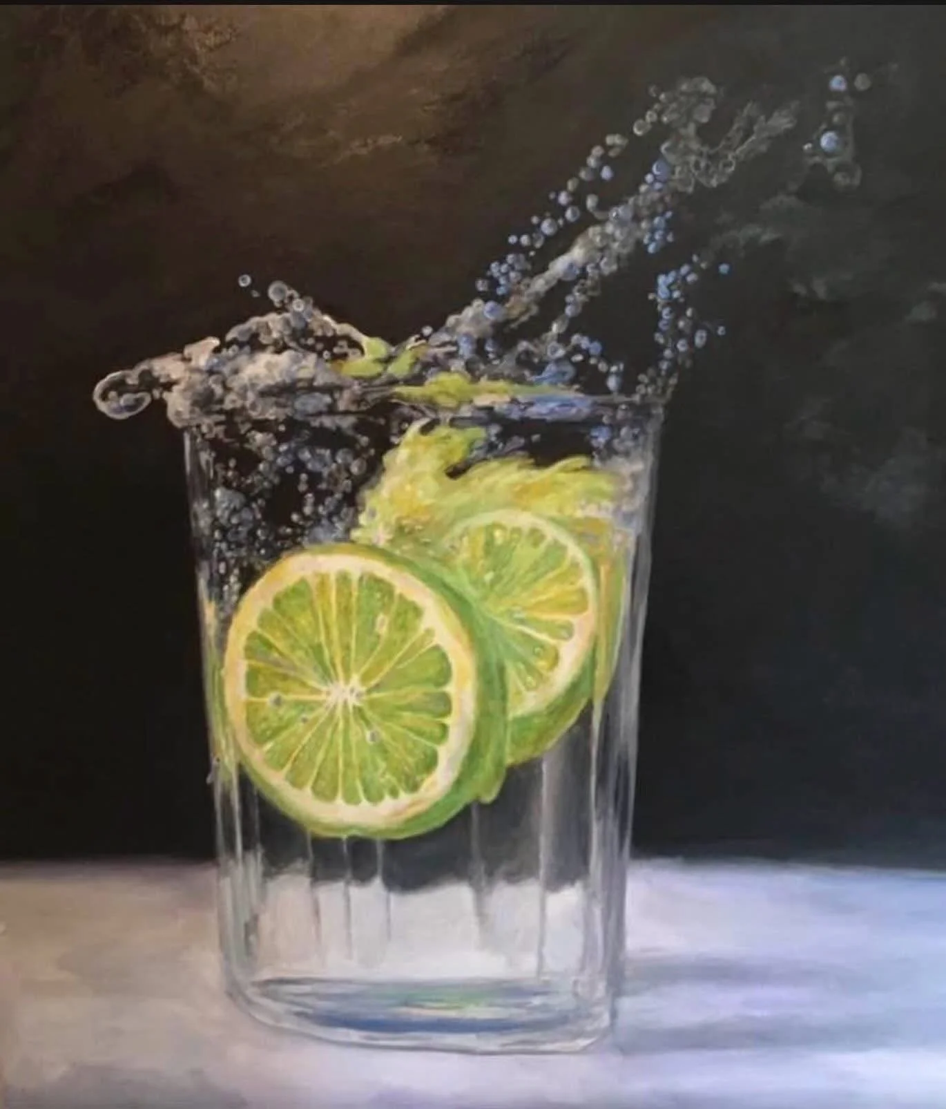 GIN AND TONIC SPLASH 
Available through Artist
Oil on Canvas
30" x 40"