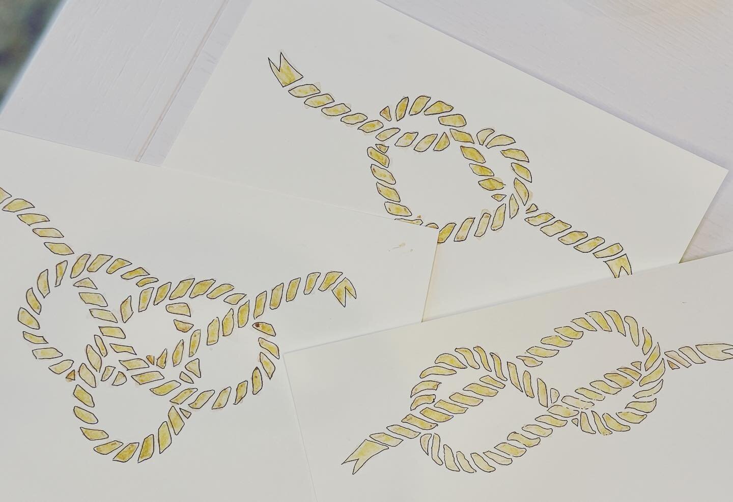 Feeling a bit knotty today 😉 
We&rsquo;re loving how our new sailing knot collection is coming out. 

Comment and let us know what you&rsquo;d like to see these knots 🪢 turned into (cards, stationary, framed prints, etc.). 

#Nantucket #thegraylady