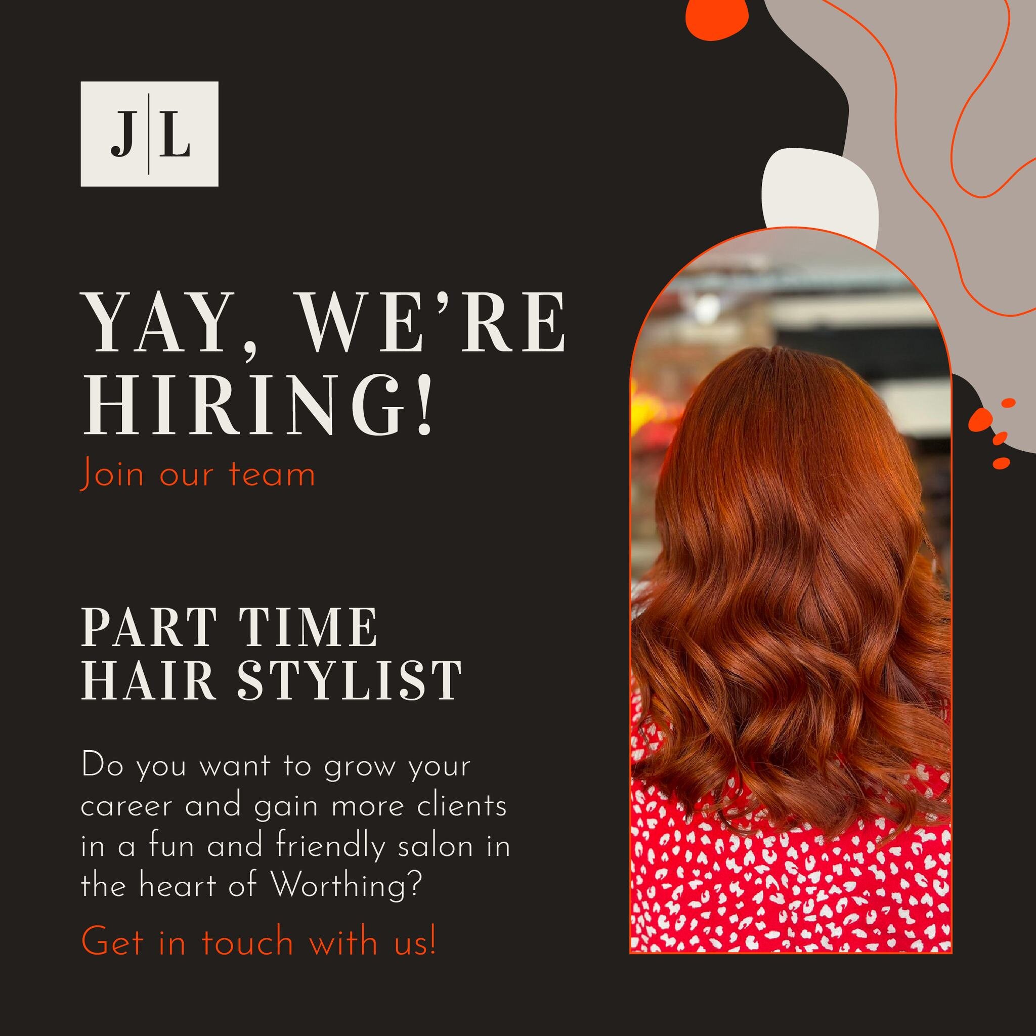 Join the glam squad at Joshua Luke's ✂️🌟

We're on the lookout for a fab and ambitious part-time hair stylist to bring their magic to our fun and friendly salon in Worthing 💇&zwj;♀️

Ready to slay the hair game and build your dream career? DM us, g