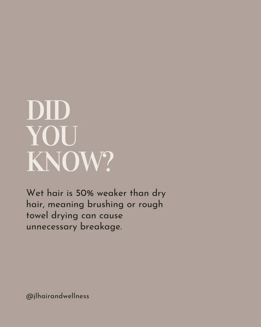Top tip from us: always detangle gently with a wide-tooth comb (avoid vigorous rubbing!), gently pat and squeeze excess water out, and use a microfibre towel to help dry 🧖&zwj;♀️✨

Your hair will thank you later!

.
.
.

#hairfacts #healthyhair #hai