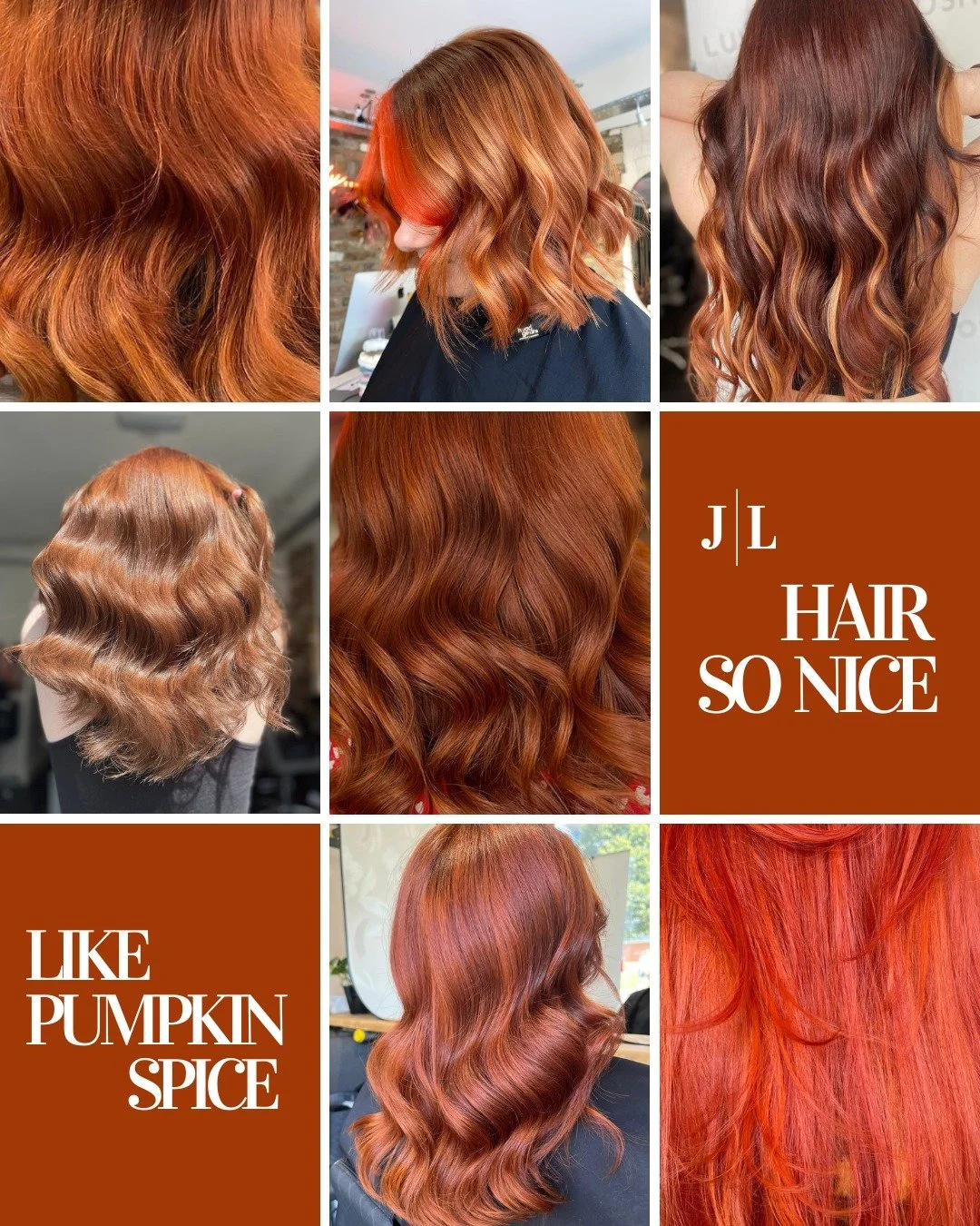 Warm tones, glossy finishes and major autumn hair inspo incoming&hellip; 🎃🍂🥮🧡🍁✨

📞 Book your next colour appointment with JL Hair &amp; Wellness - let&rsquo;s get you fall-ready!

.
.
.

#autumn #hairgoals #pumpkinspice #copper #copperhair #fal