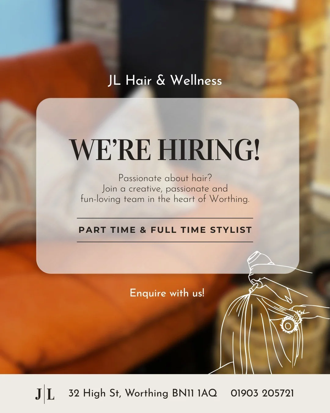 Join our vibrant team and let your career flourish at our funky, friendly hair salon in Worthing 🌟✂️🙌

We're on the lookout for passionate part time and full time stylist!

Experience our welcoming atmosphere and fun-loving team while advancing you