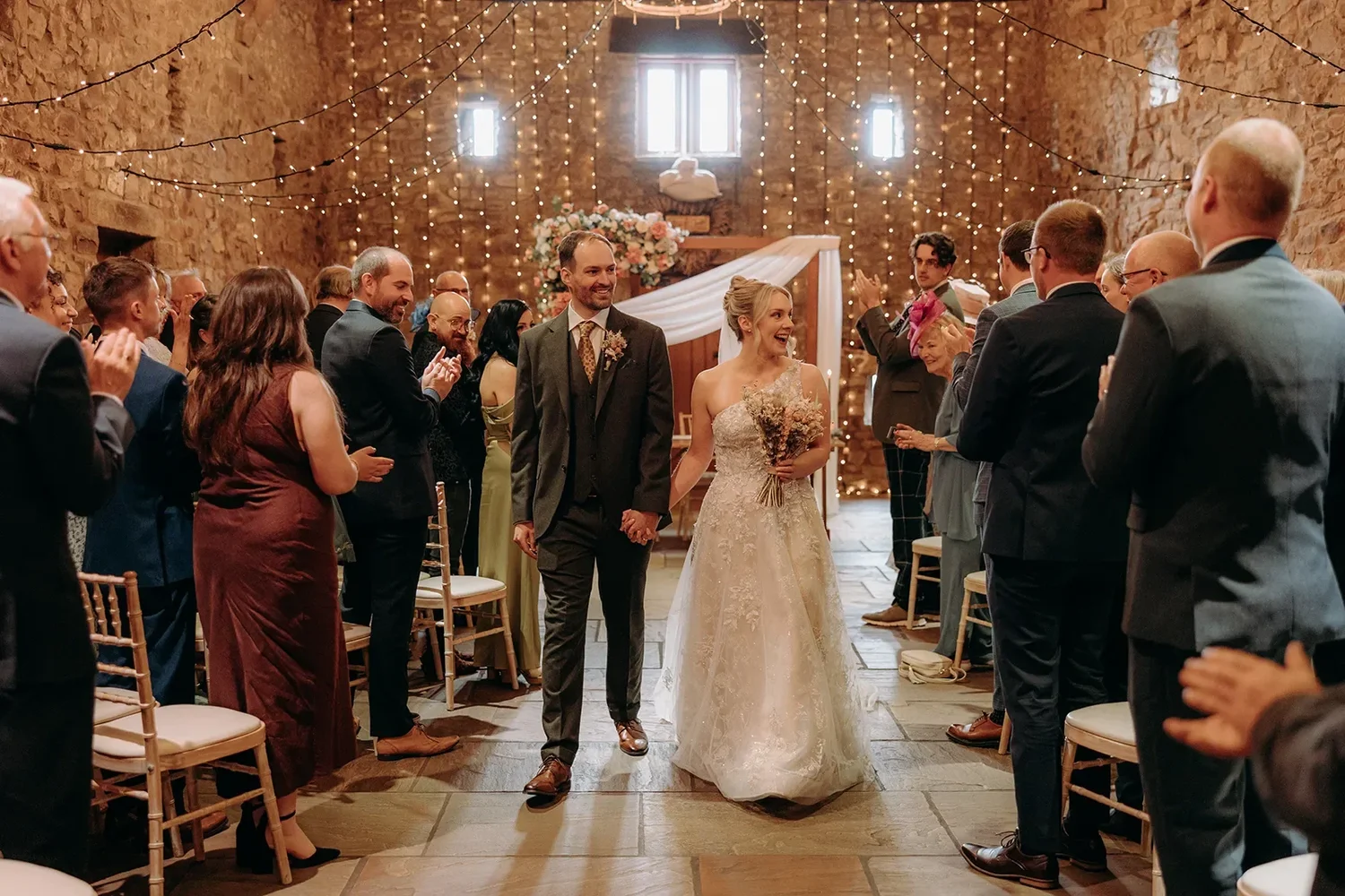 Wedding moment in the Browsholme grounds