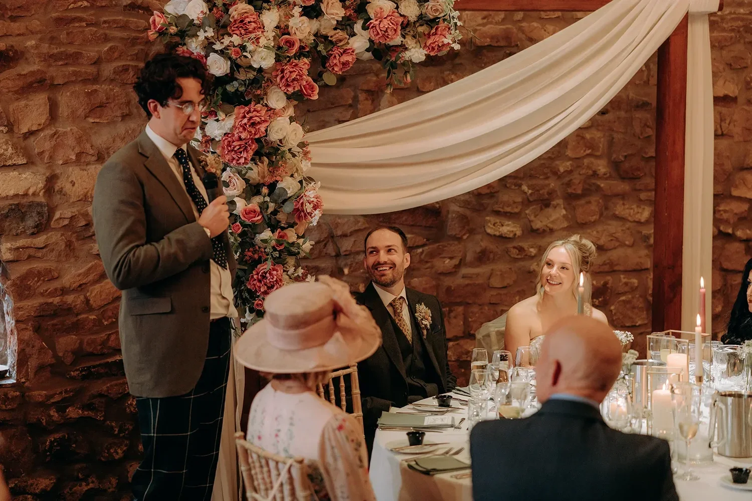 Candid wedding guest photograph