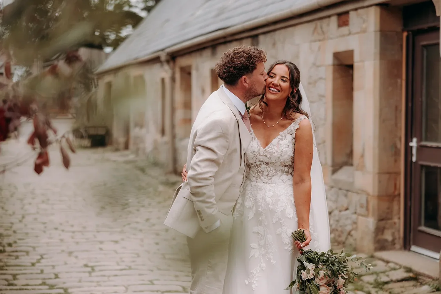 Candid moment from Iona and Ellis’s Wyresdale Park wedding