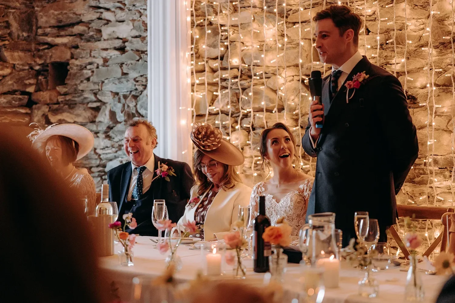 Candid moment during a Town Head Estate wedding