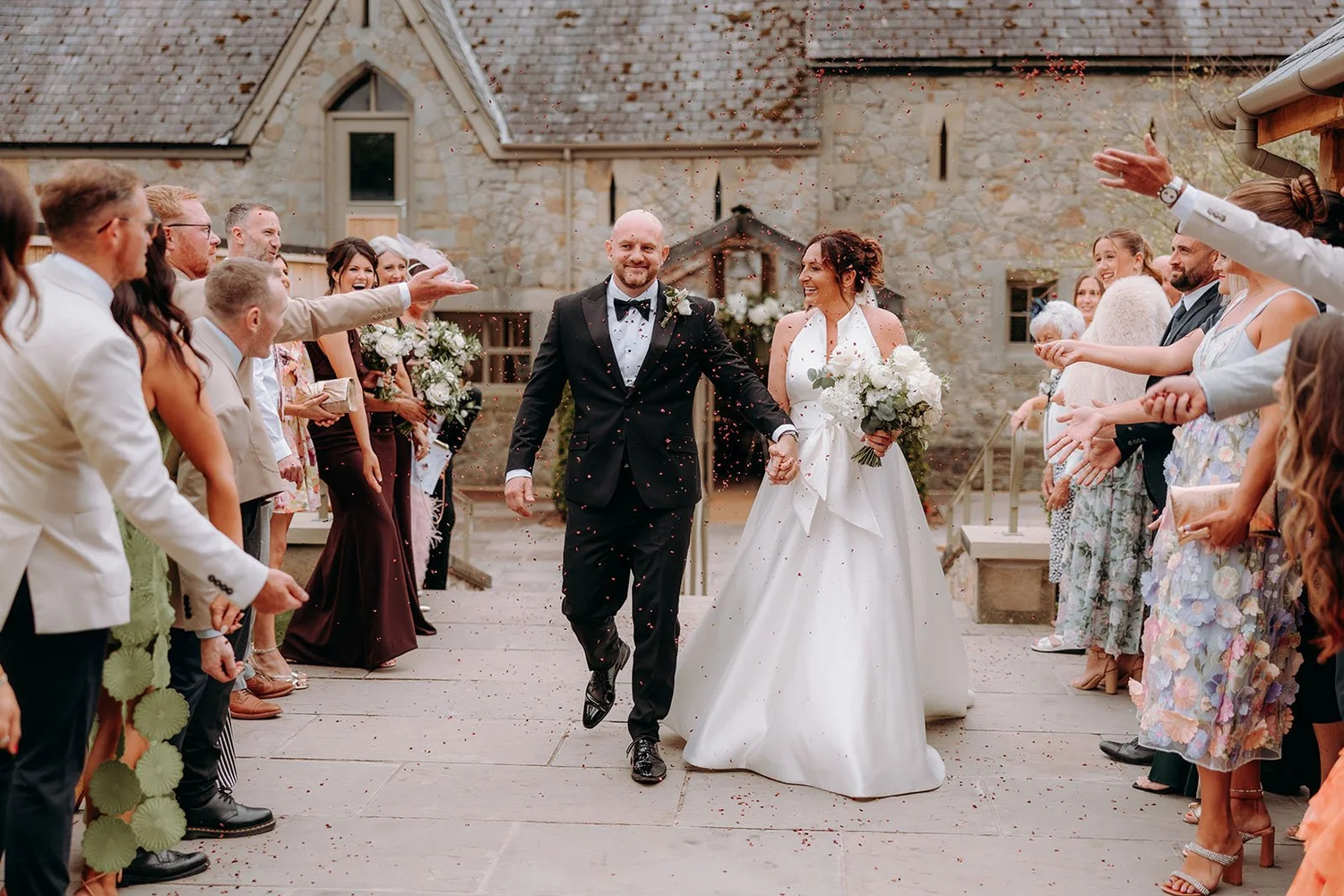 Confetti photograph outside Wyresdale Park