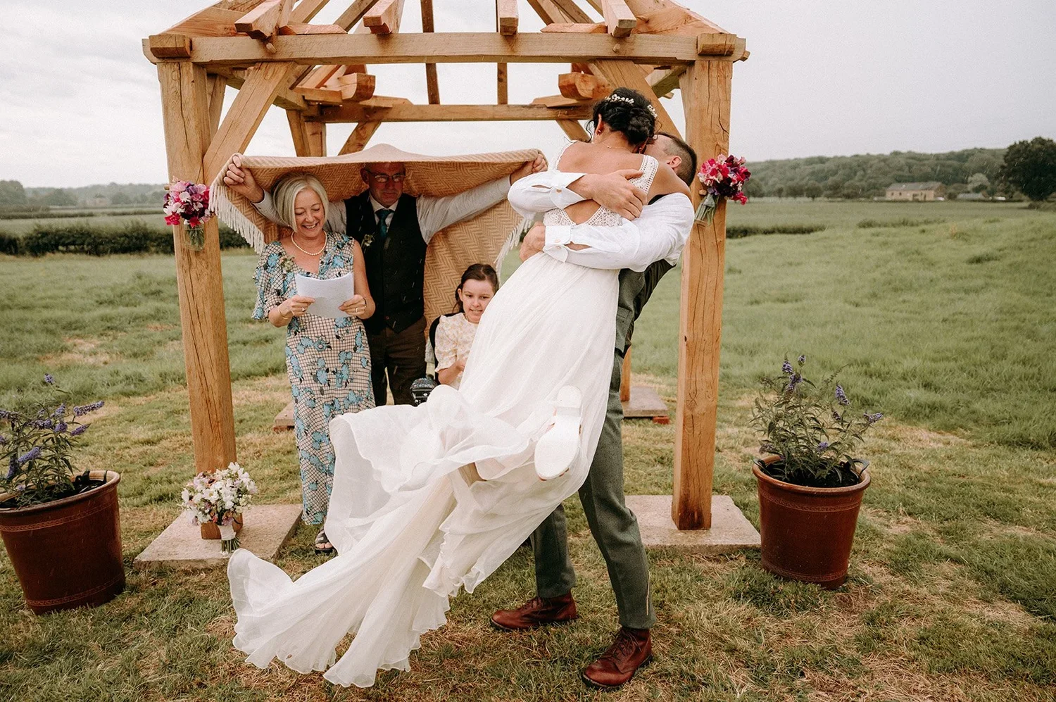 rainy Lake District outdoor wedding