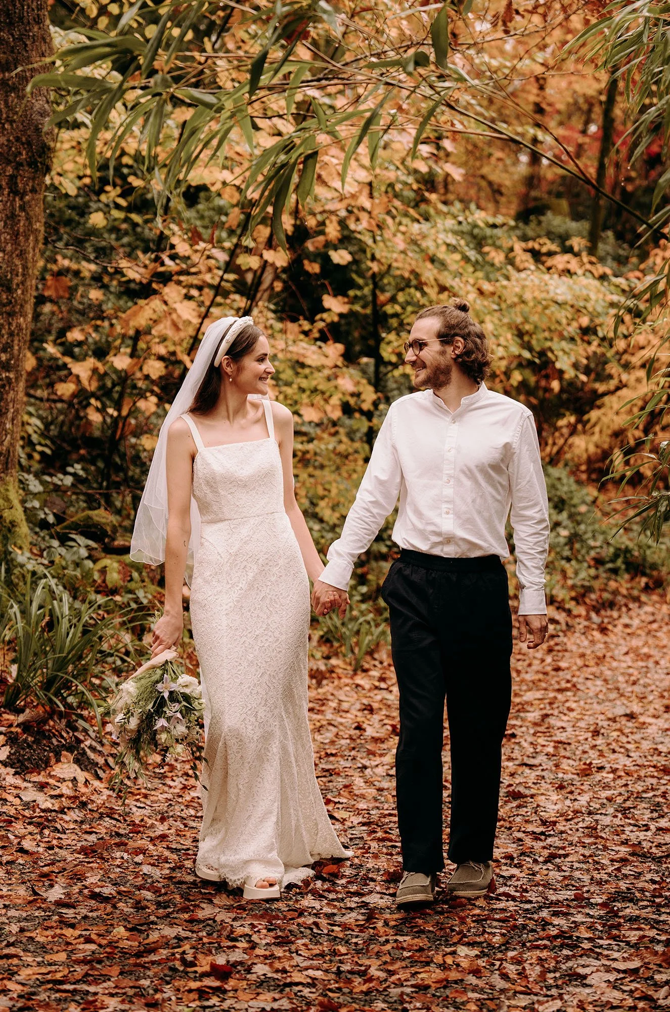 Cragwood newlyweds beside Windermere