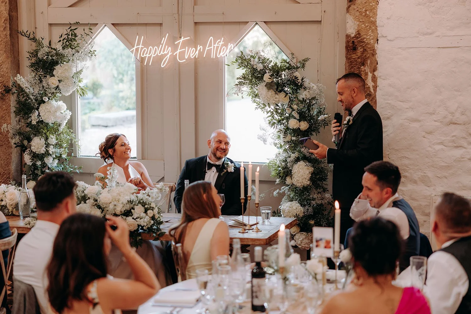 Wedding speeches inside Wyresdale Park