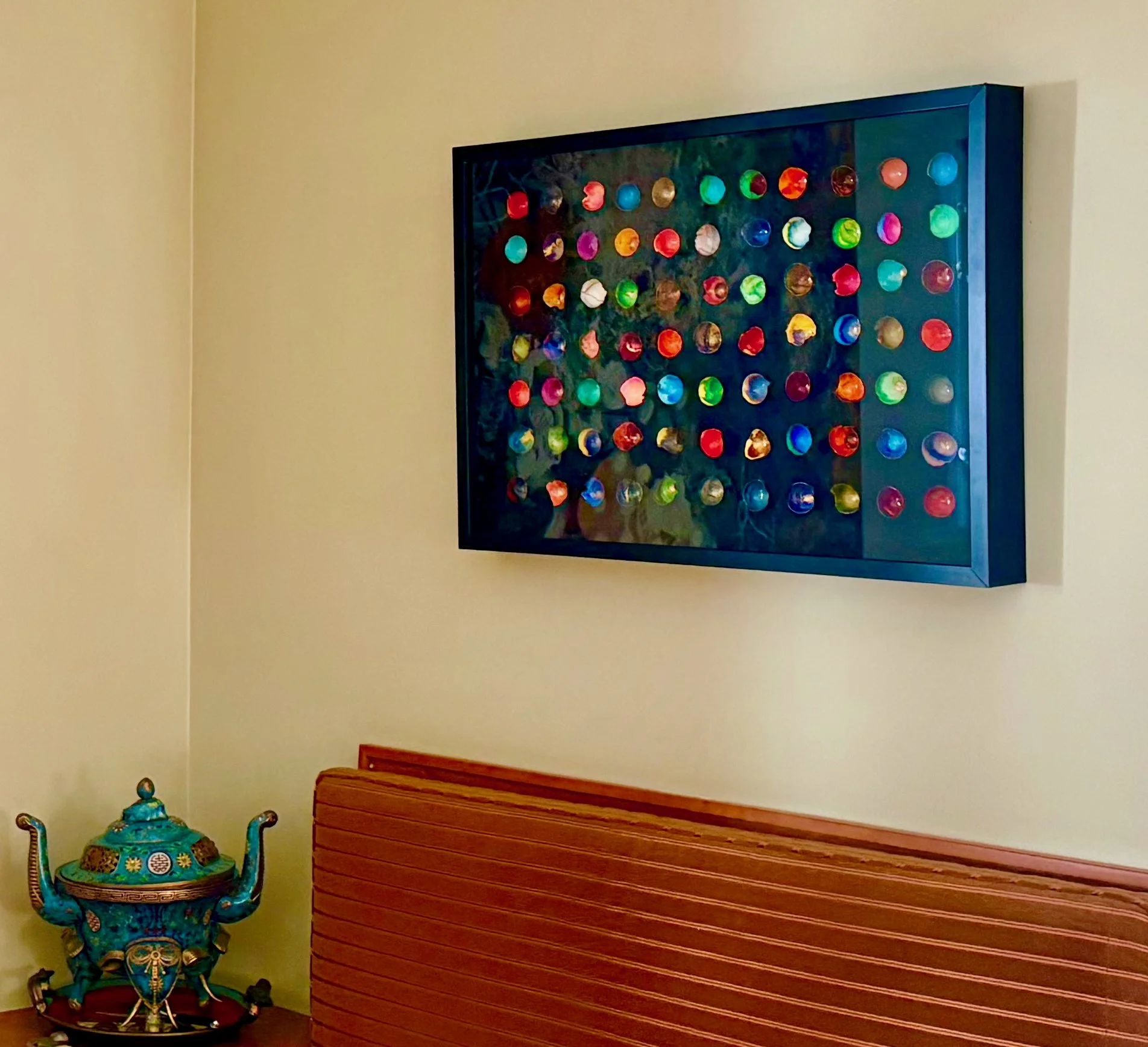  "Echoes of Resilience" resides now in a delightful collector's beautiful home. 37"x 25"x3"