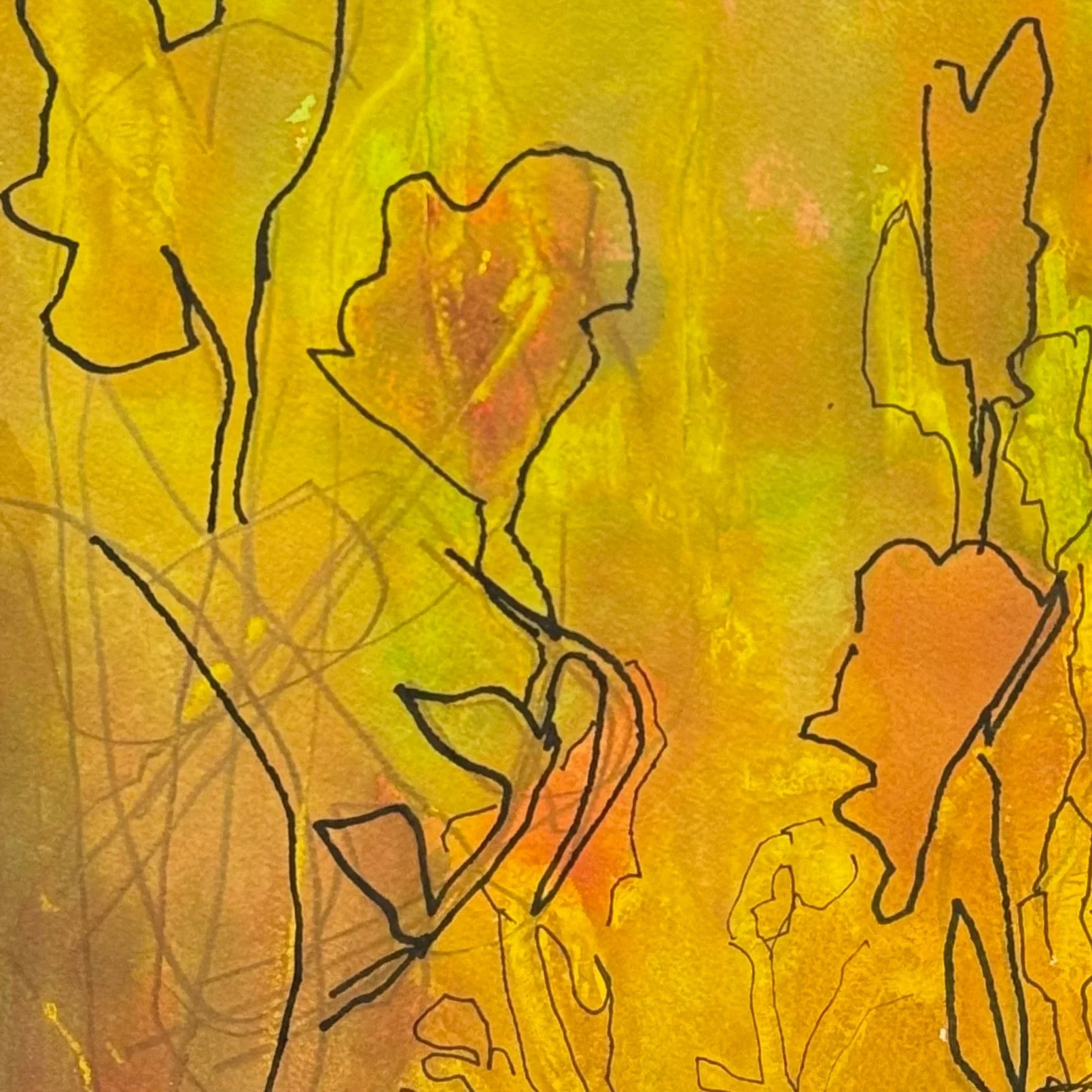 Autumn Garden
 10 x 7.75 - Acrylic and Ink