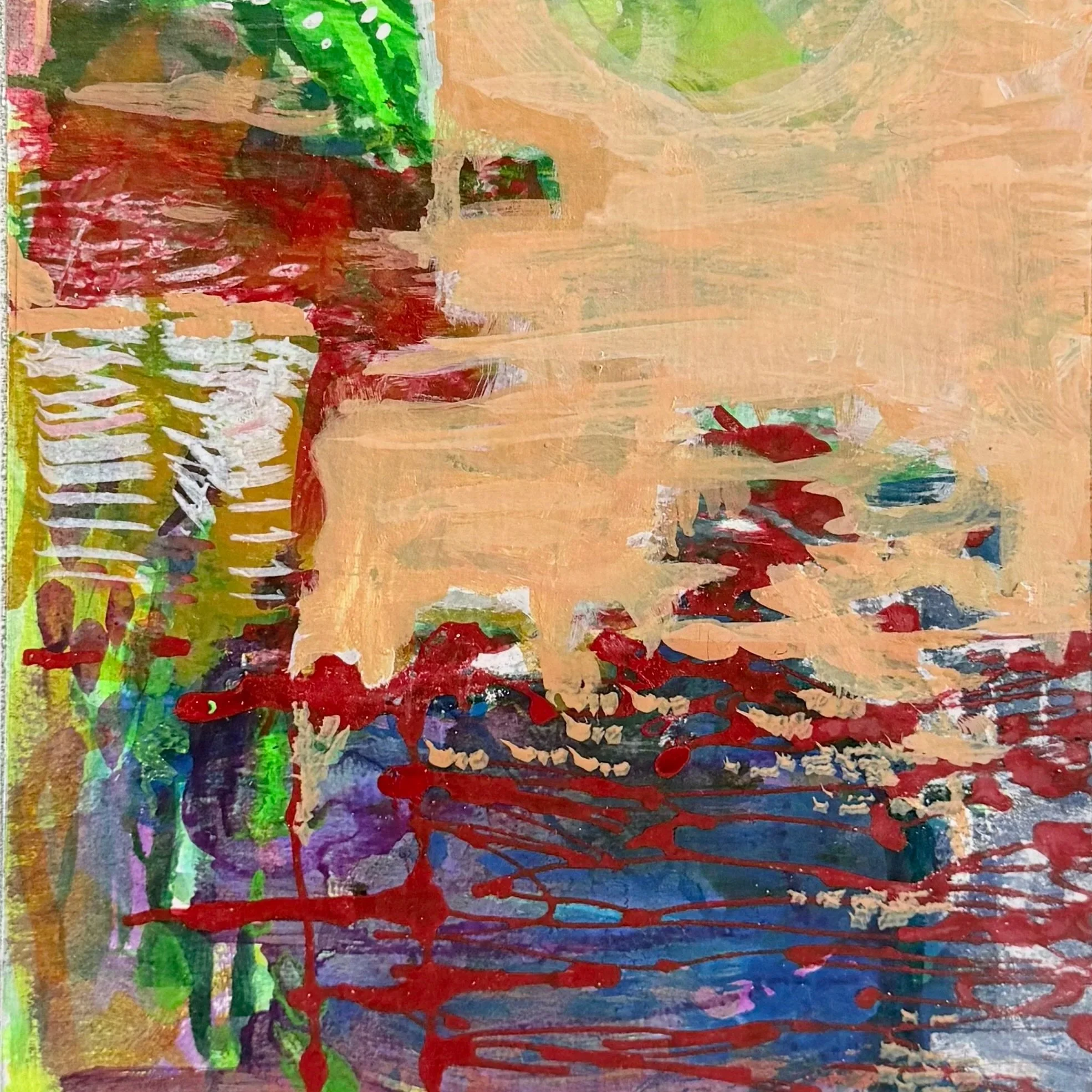 Down By The Hudson River
 8 x 6.5 - Acrylic and Pastel