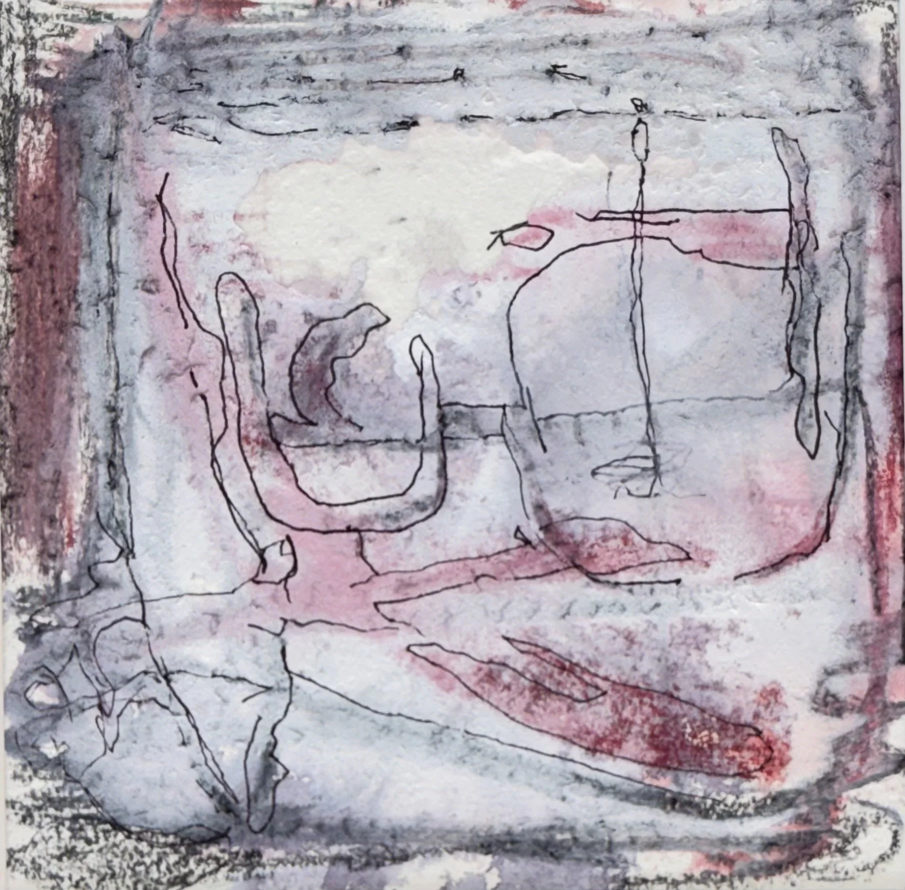 Fish Life
 6 x 6 - Acrylic and Ink