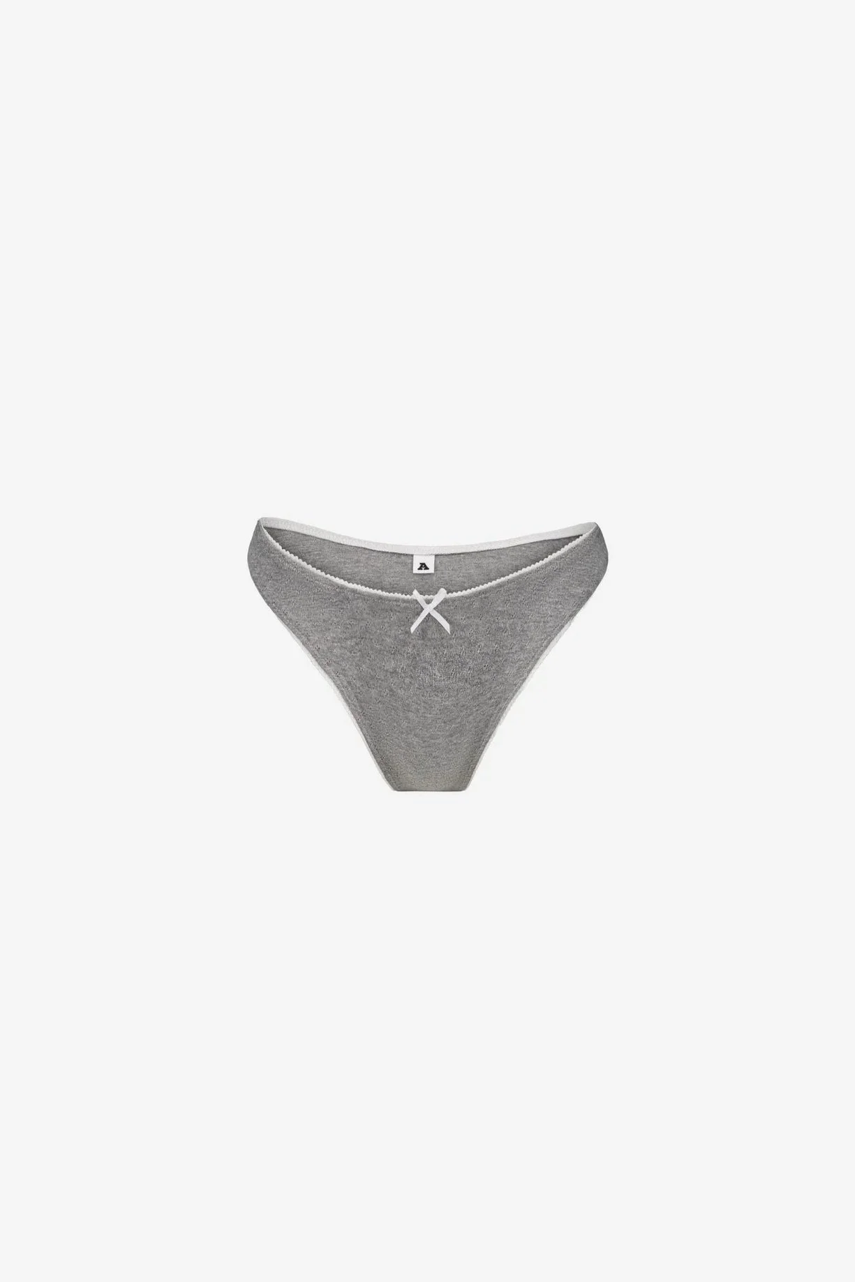 CULOTTE POINTELLE DE COTON GRISE