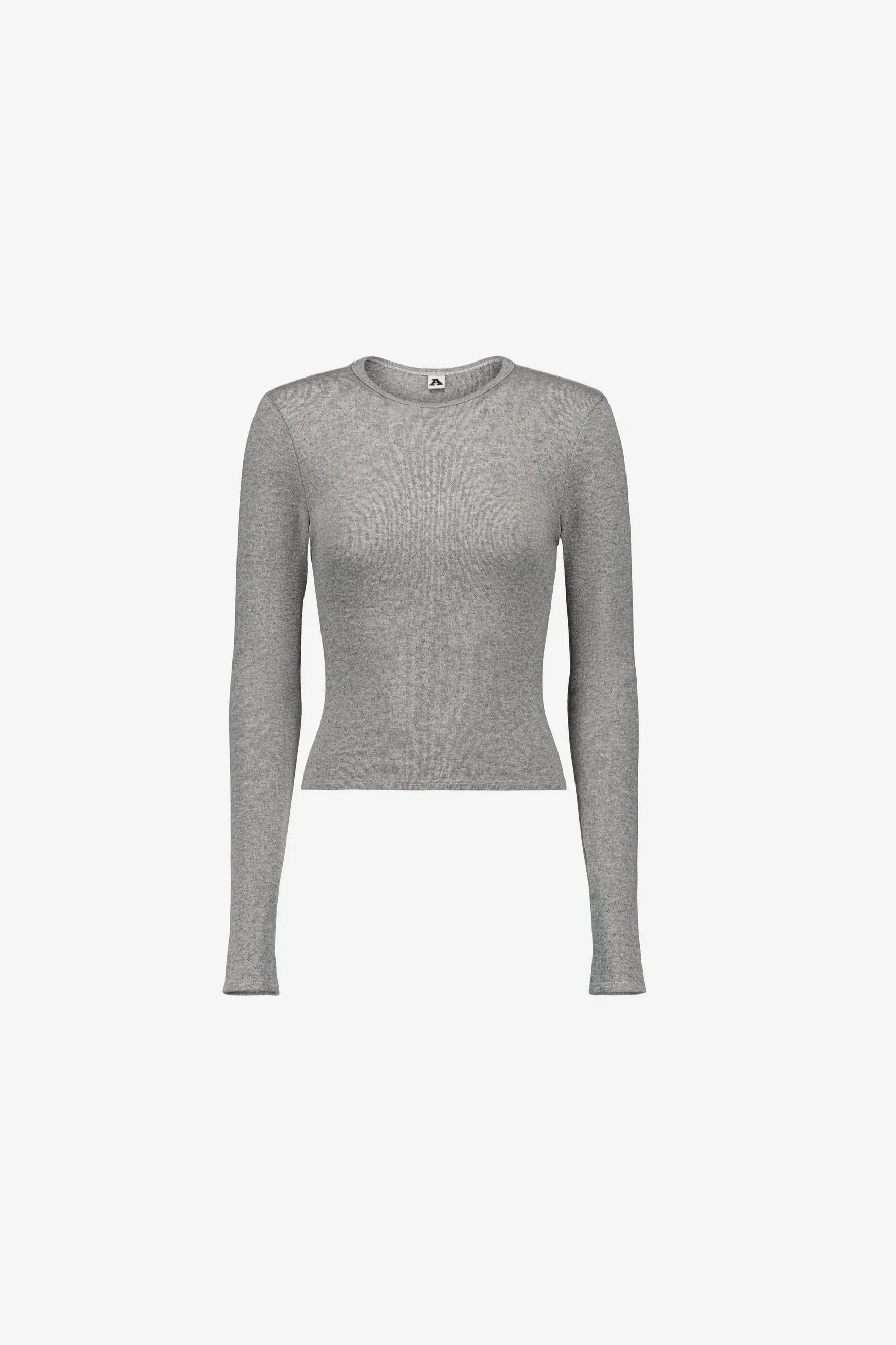 MANCHES LONGUES POINTELLE DE COTON GRIS