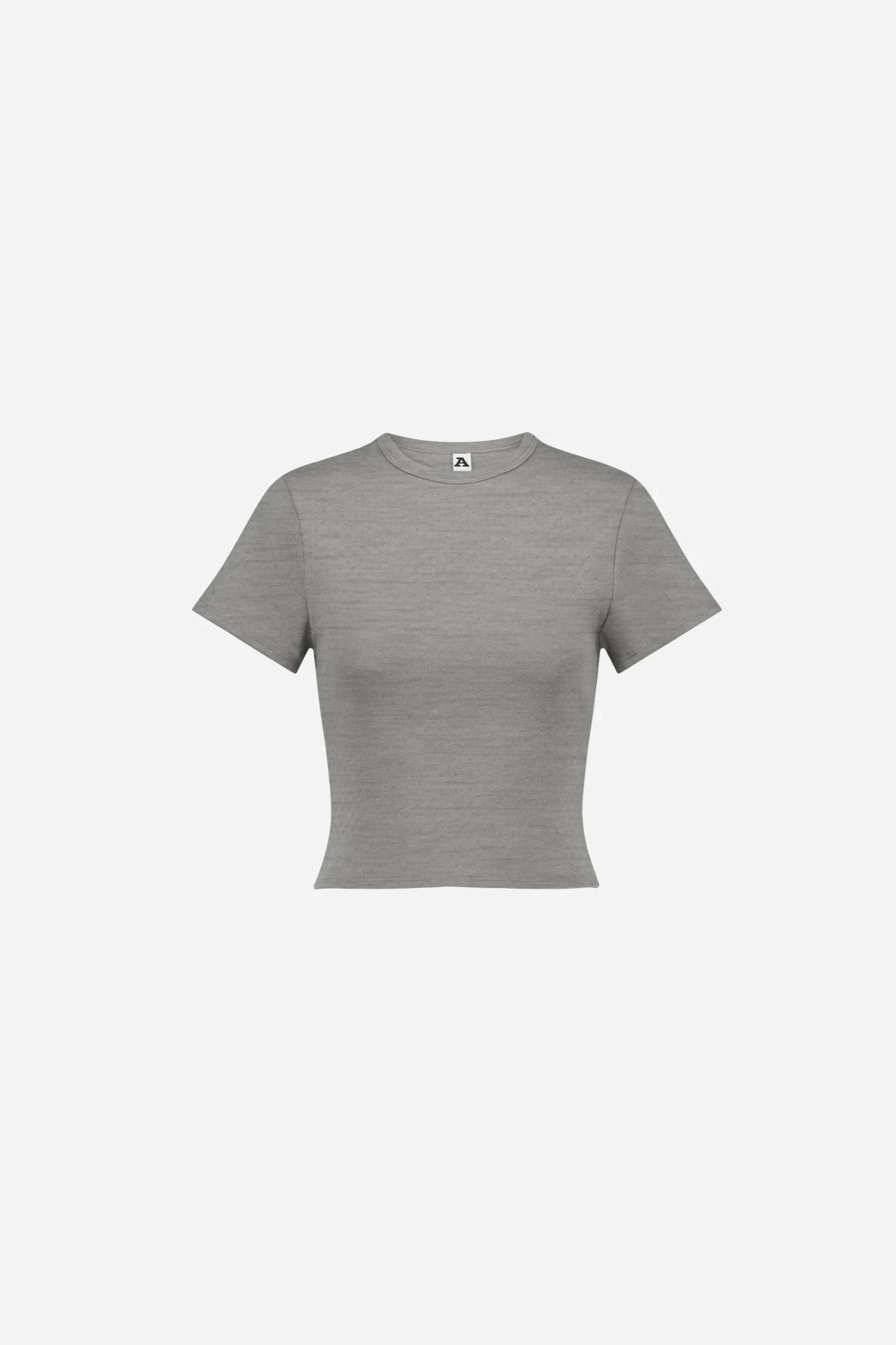 BABY TEE POINTELLE DE COTON GRIS