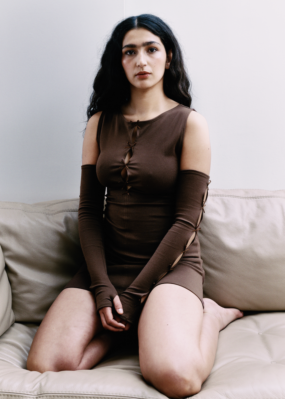 ROBE COQUETTE MARRON