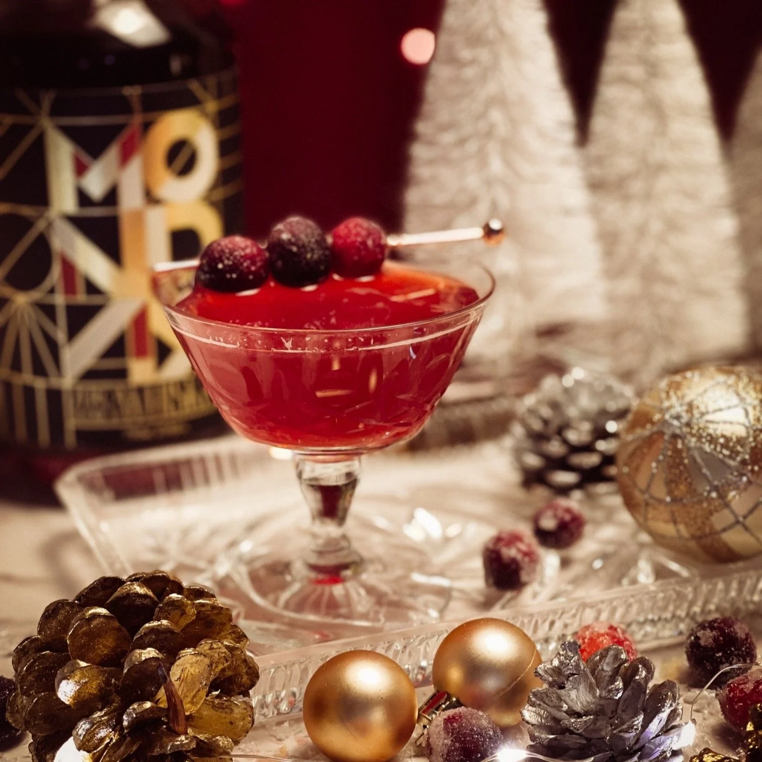 Non Alcoholic Cranberry Whiskey Kiss Mocktail