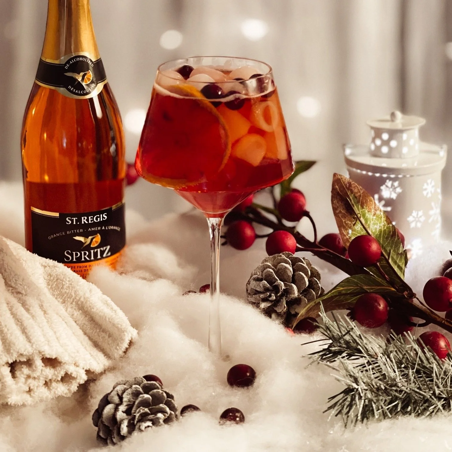 Winter Spritz: Cranberry Non-Alcoholic Italian Spritz